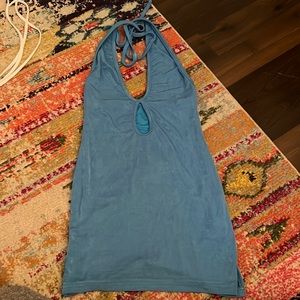 Blue club dress with hole